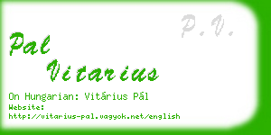 pal vitarius business card