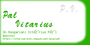 pal vitarius business card